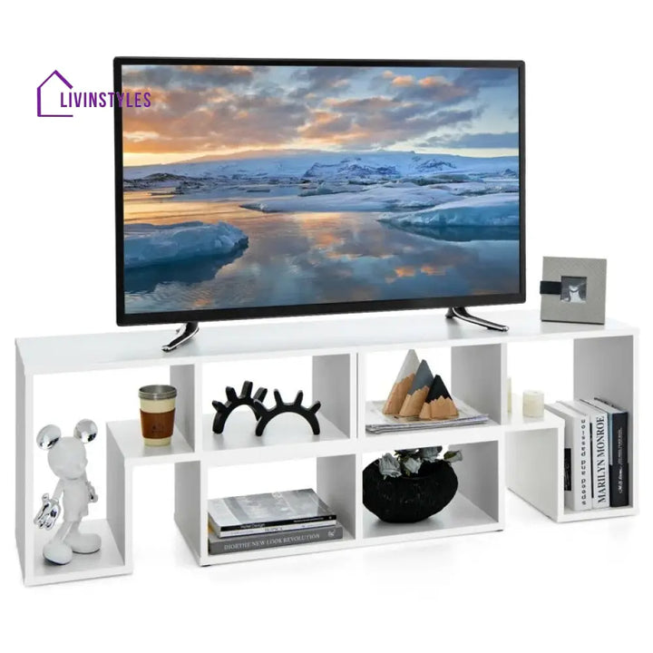 Madeleine White Finish Tv Unit Stand for Living Room