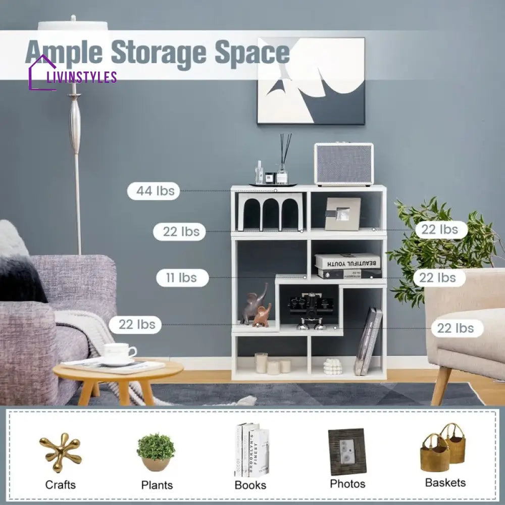 Madeleine White Finish Tv Unit Stand for Living Room