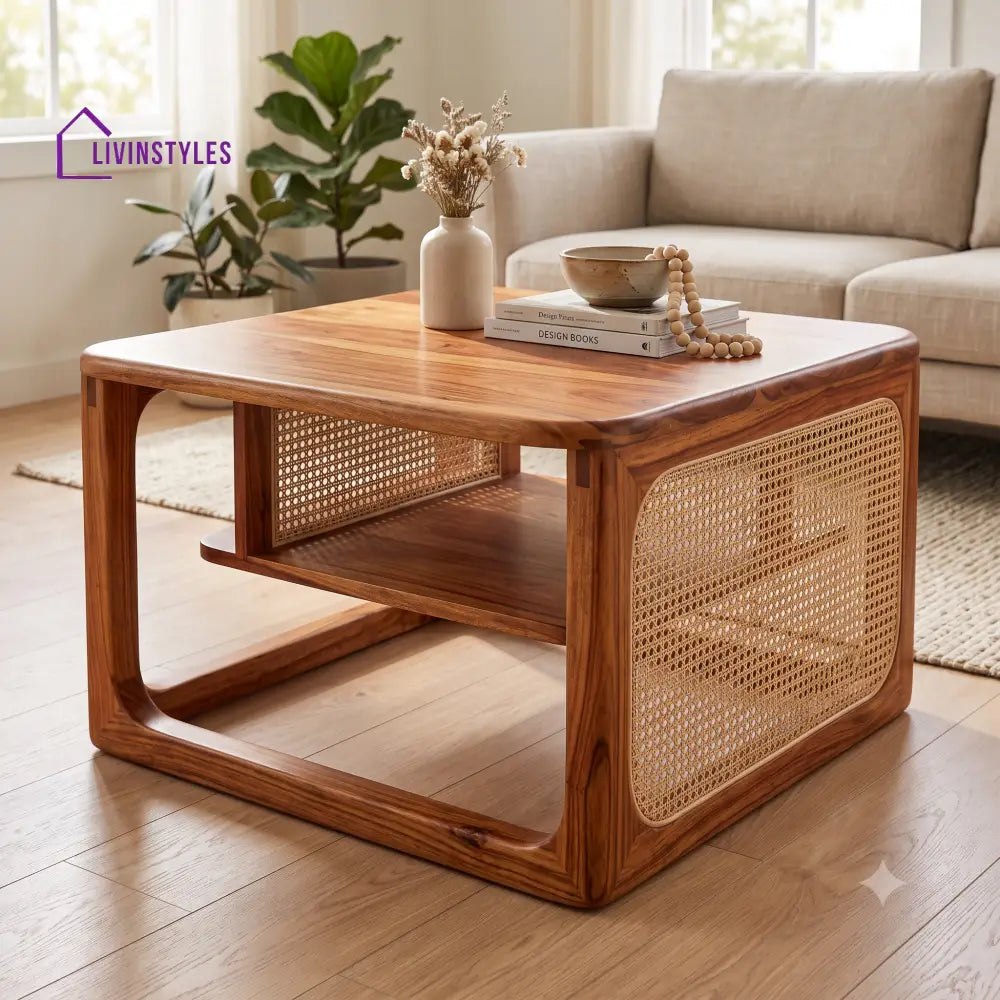 Madeleine Wooden Coffee Table for Living Room | Tea Table | Teapoy | Center table