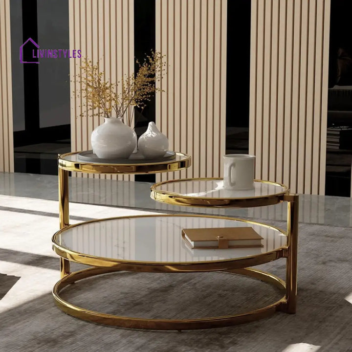 Madhavi Stainless Steel Coffee Table For Living Room