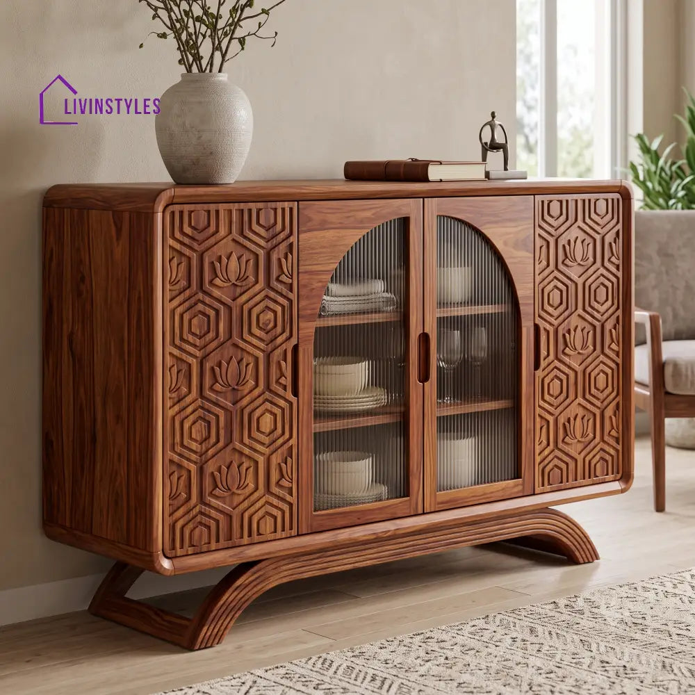 Madhumitha Premium Sheesham Wood Sideboard and Cabinet for Living Room