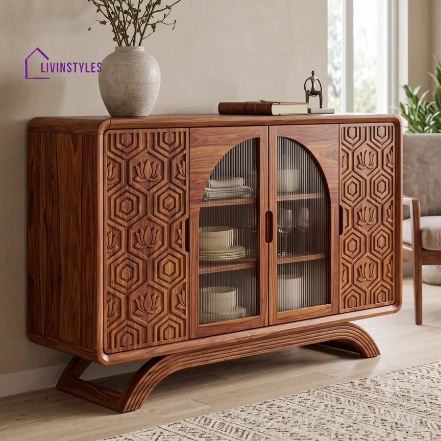 Madhumitha Premium Sheesham Wood Sideboard and Cabinet for Living Room