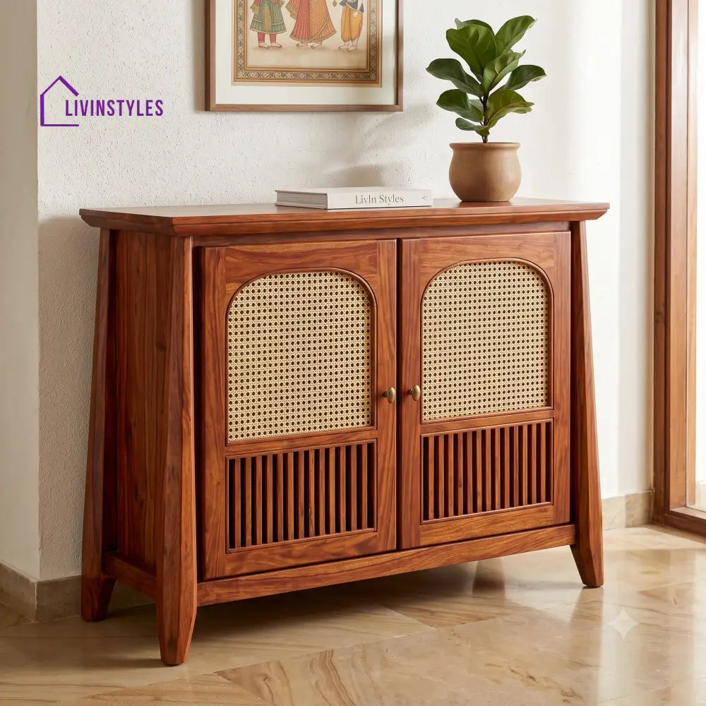 Madhumitha Sheesham Wood Shoe Rack | Wooden Shoe Cabinet