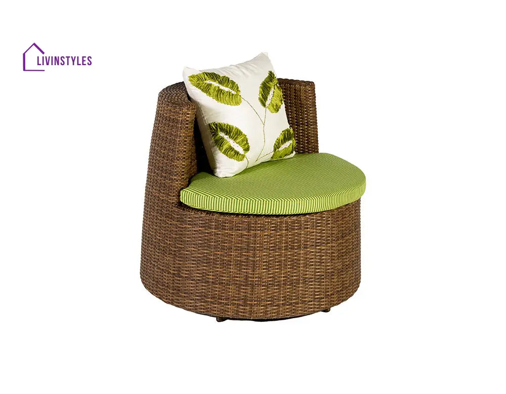 Madhuri Outdoor Patio Sofa Set 2 Chairs And 1 Table (Brown)
