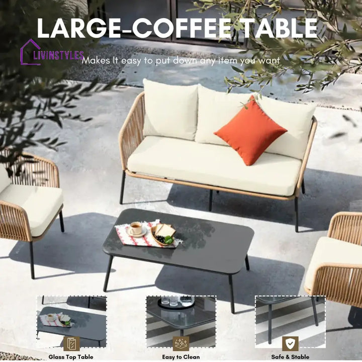 Madison 5-Seater Outdoor All-Weather Rope Sofa Set - Sofa Set