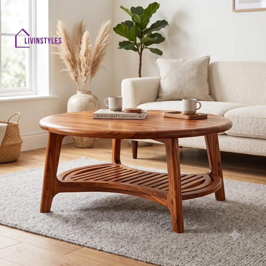 Maëline Wooden Coffee Table for Living Room | Tea Table | Teapoy | Center table