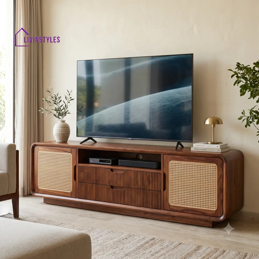 Maelys Solid Sheesham Wood Tv Unit for Living Room | Tv Cabinet | Tv Console Unit