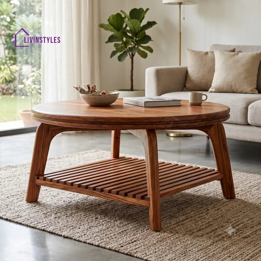 Maëva Wooden Coffee Table for Living Room | Tea Table | Teapoy | Center table