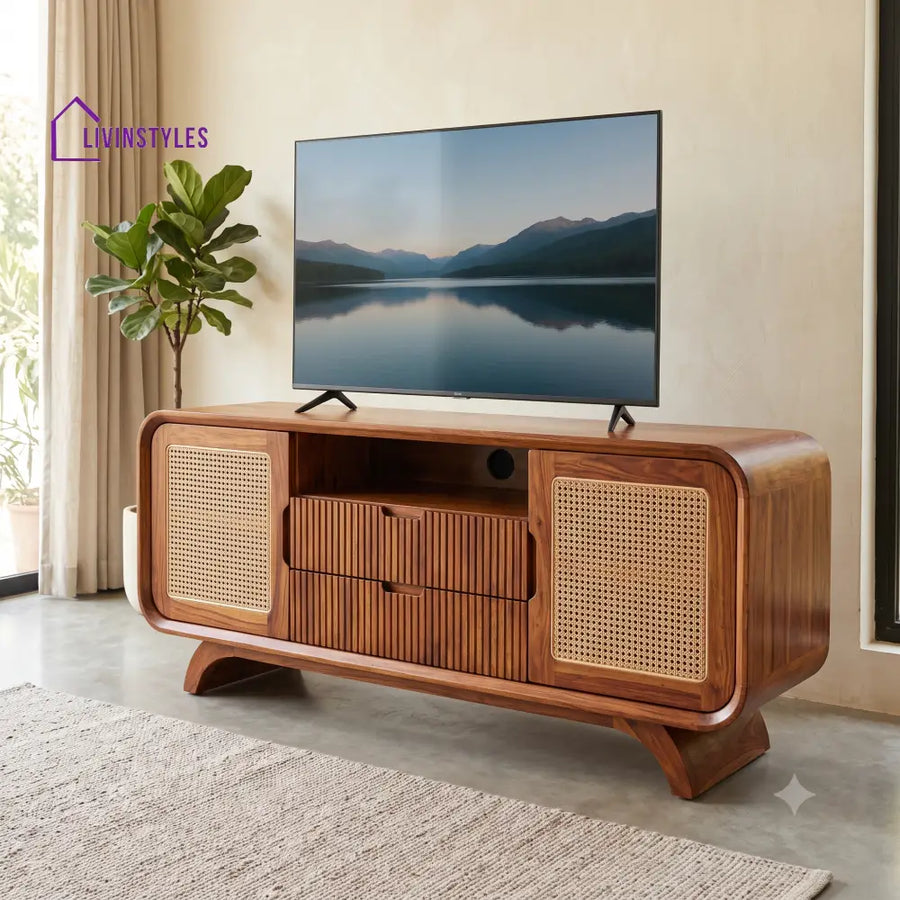 Maevane Solid Sheesham Wood Tv Unit for Living Room | Tv Cabinet | Tv Console Unit