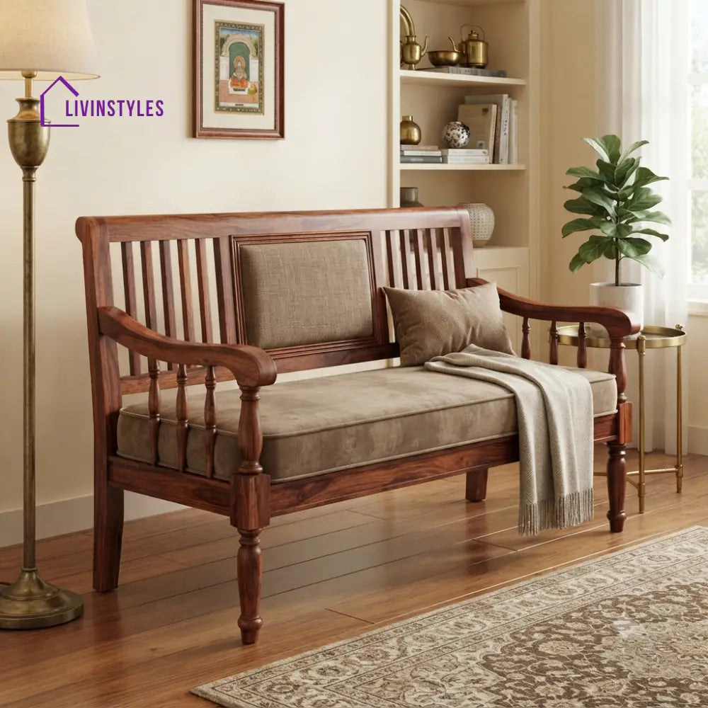 Maeve Wooden Bench for Living Room | Bedroom | Extra Seating