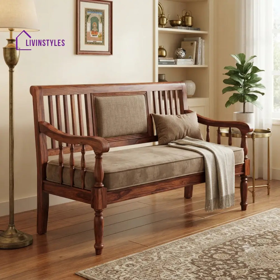 Maeve Wooden Bench for Living Room | Bedroom | Extra Seating