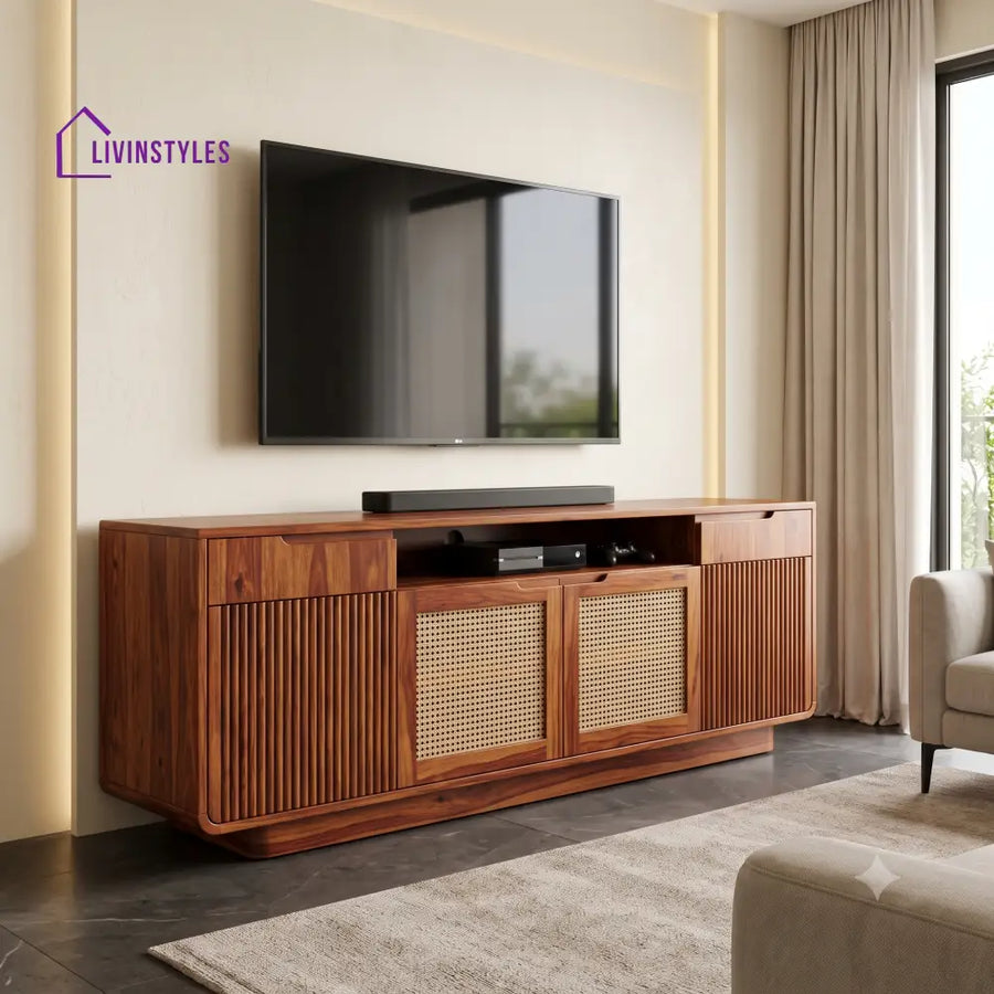 Magali Solid Sheesham Wood Tv Unit for Living Room | Tv Cabinet | Tv Console Unit