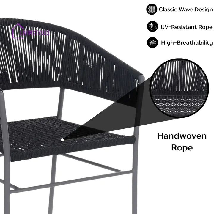 Magdalena 3-Piece Grey Rope Outdoor Patio Set - Patio Set