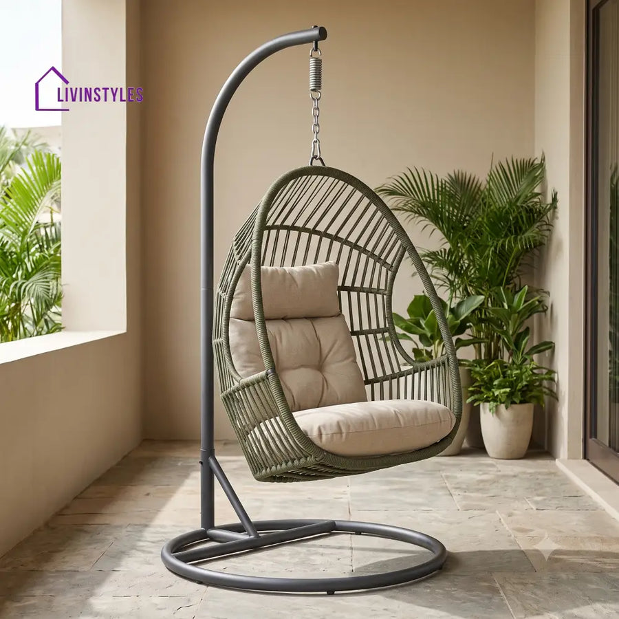 Magdalena Premium MS Frame with Powder Coated Outdoor Swing Chair with Stand
