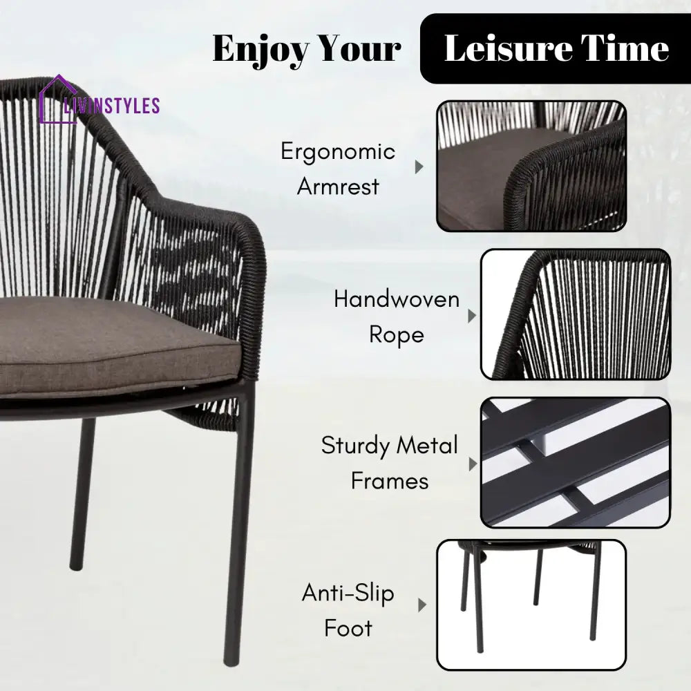 Magnolia 2-Piece Outdoor Rope Patio Dining Chairs - Dinning Chairs