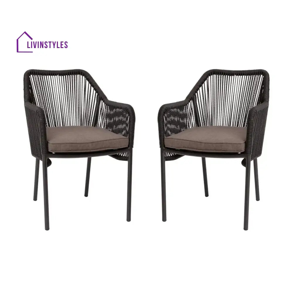 Magnolia 2-Piece Outdoor Rope Patio Dining Chairs - Dinning Chairs