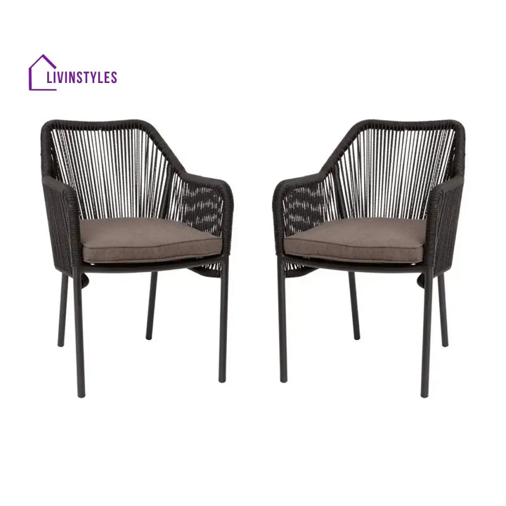 Magnolia 2-Piece Outdoor Rope Patio Dining Chairs - Dinning Chairs