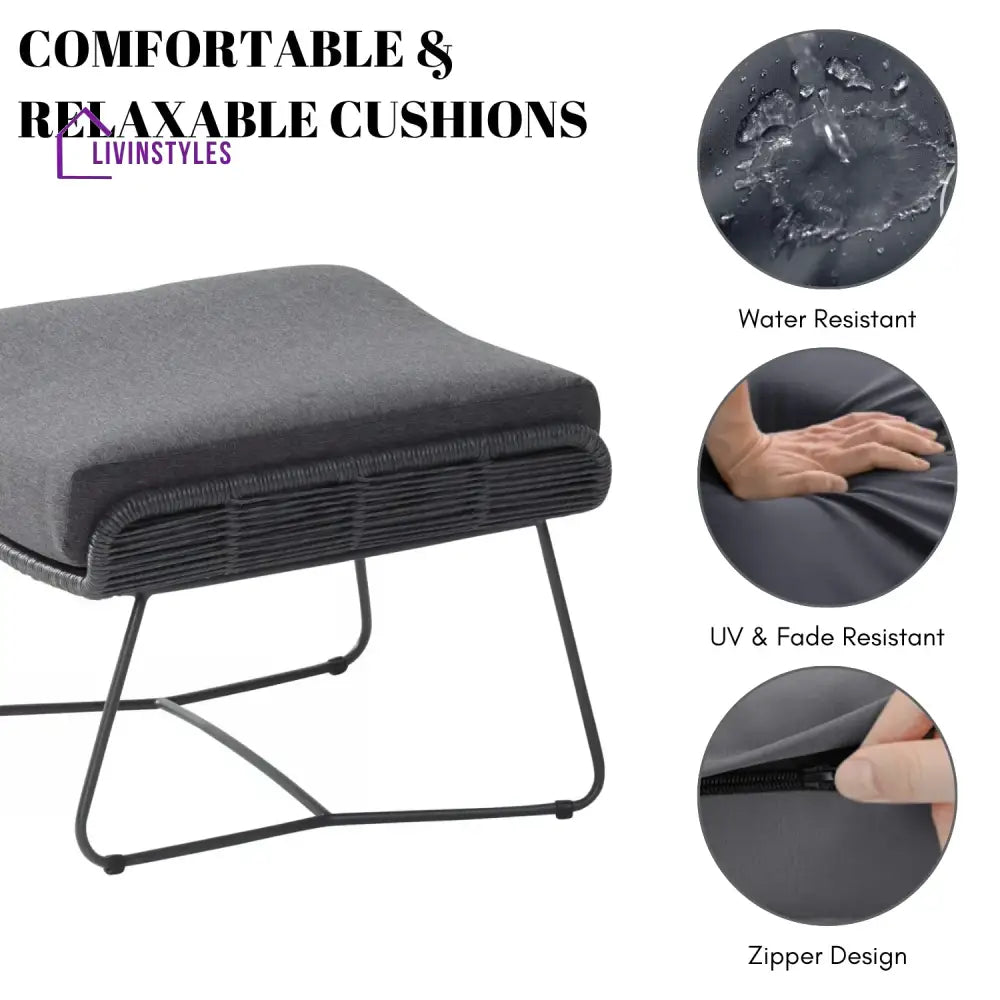 Maha Outdoor All-Weather Rope Footstool - Footrest