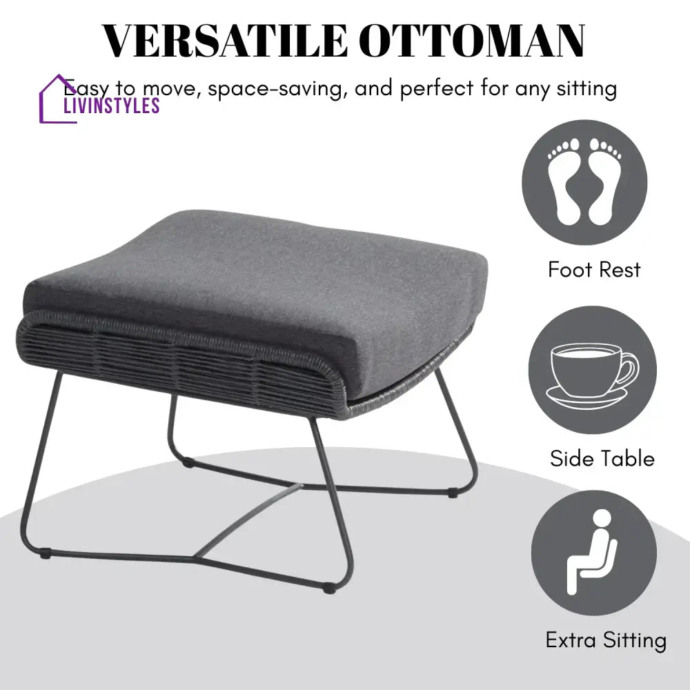 Maha Outdoor All-Weather Rope Footstool - Footrest