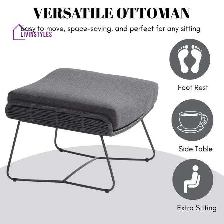 Maha Outdoor All-Weather Rope Footstool - Footrest