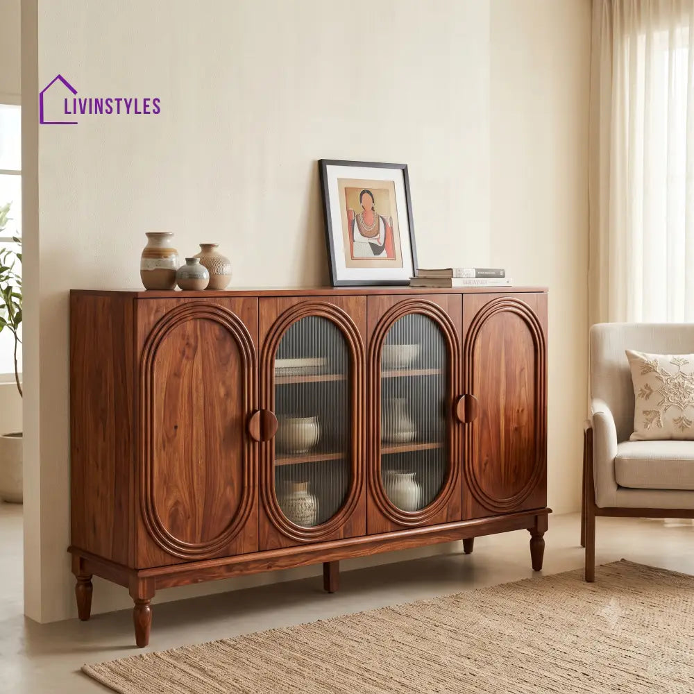 Mahalakshmi Premium Sheesham Wood Sideboard and Cabinet for Living Room