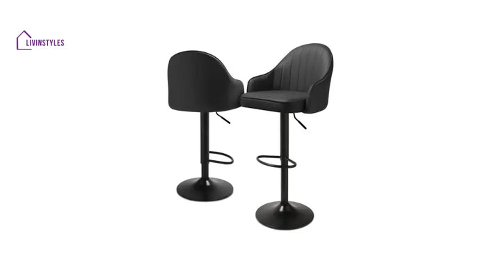 Mahesh Black Color Fressia Swiel Bar Stool