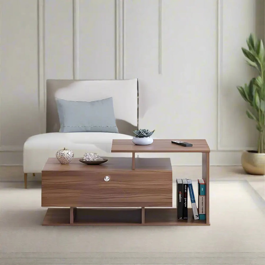 Mahi Stylish Centre Table & Teapoy for Living Room - Exotic Teak Coffee Table