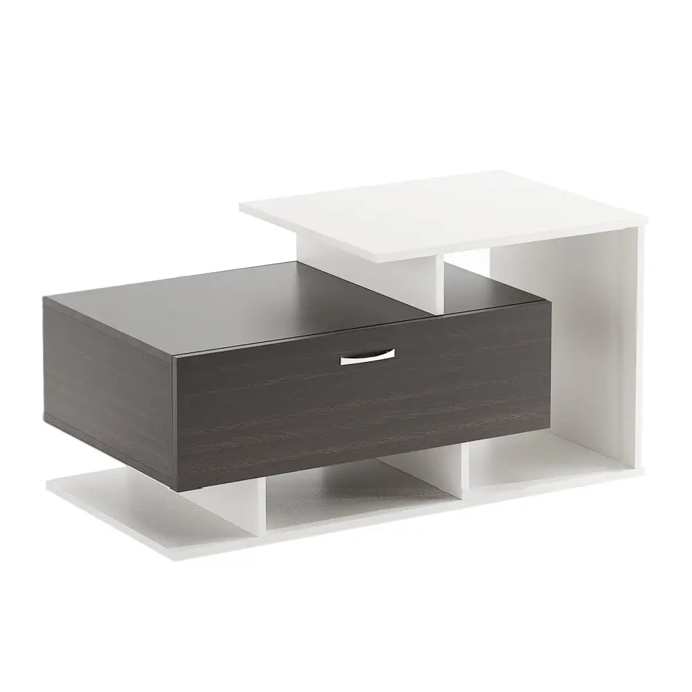 Mahi Stylish Centre Table & Teapoy for Living Room - Wenge and White Coffee Table
