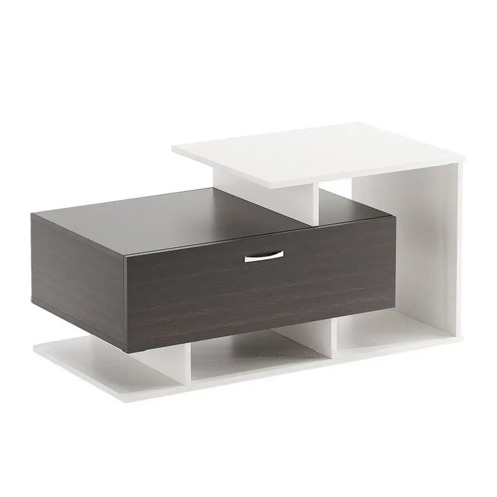 Mahi Stylish Centre Table & Teapoy for Living Room - Wenge and White Coffee Table