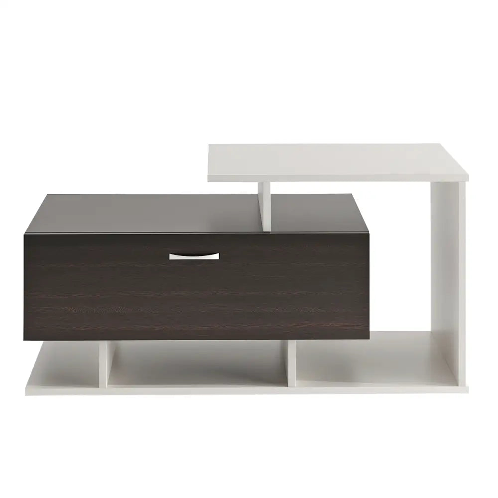 Mahi Stylish Centre Table & Teapoy for Living Room - Wenge and White Coffee Table