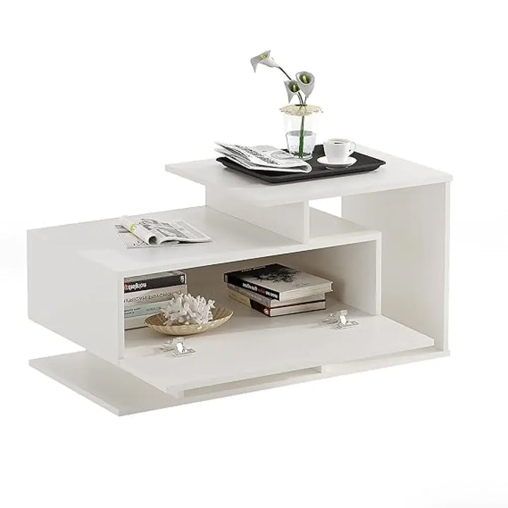 Mahi Stylish Centre Table & Teapoy for Living Room - White