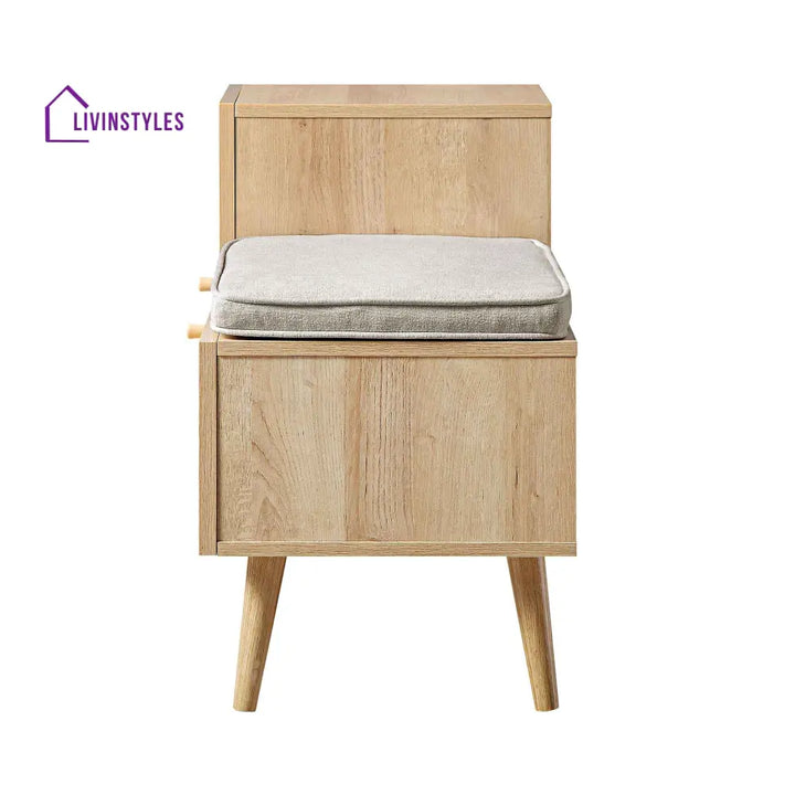 Frances Woven Rattan Storage Bench with Cushion Natural Cabinets & Chests