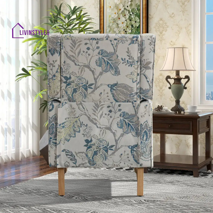 Mahira Solid Wood and Fabric Arm Chair | Living Room Chair | Lounge Chair