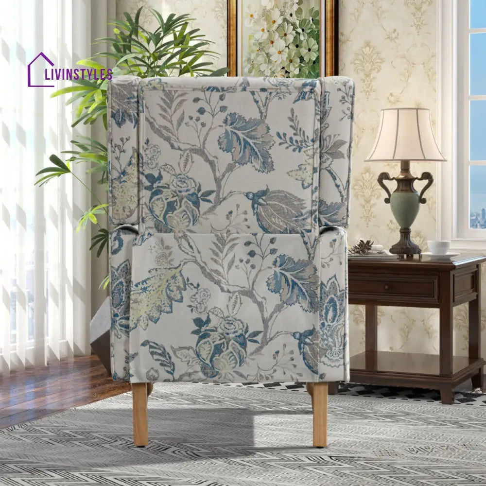 Mahira Solid Wood and Fabric Arm Chair | Living Room Chair | Lounge Chair