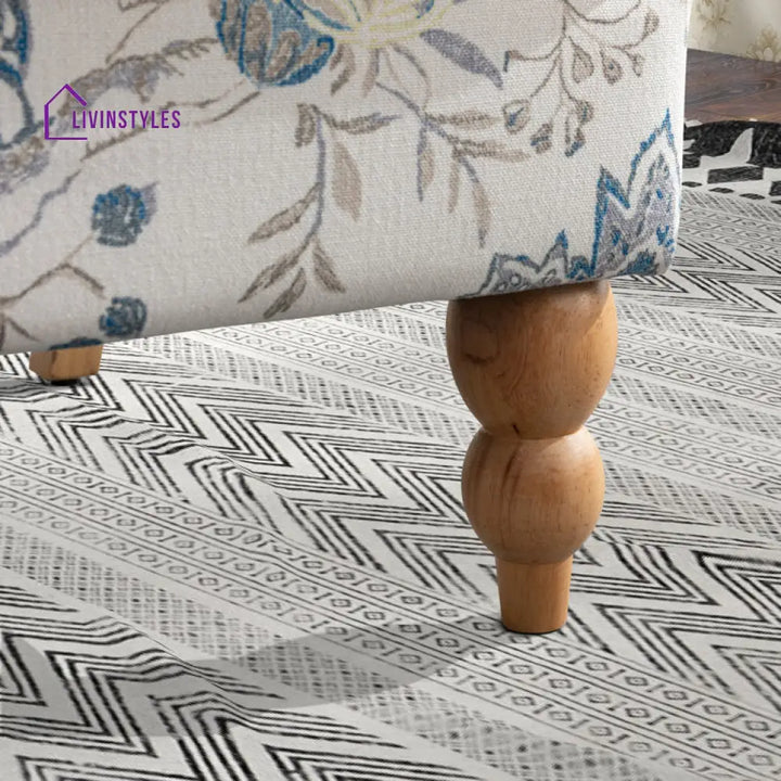 Mahira Solid Wood and Fabric Arm Chair | Living Room Chair | Lounge Chair