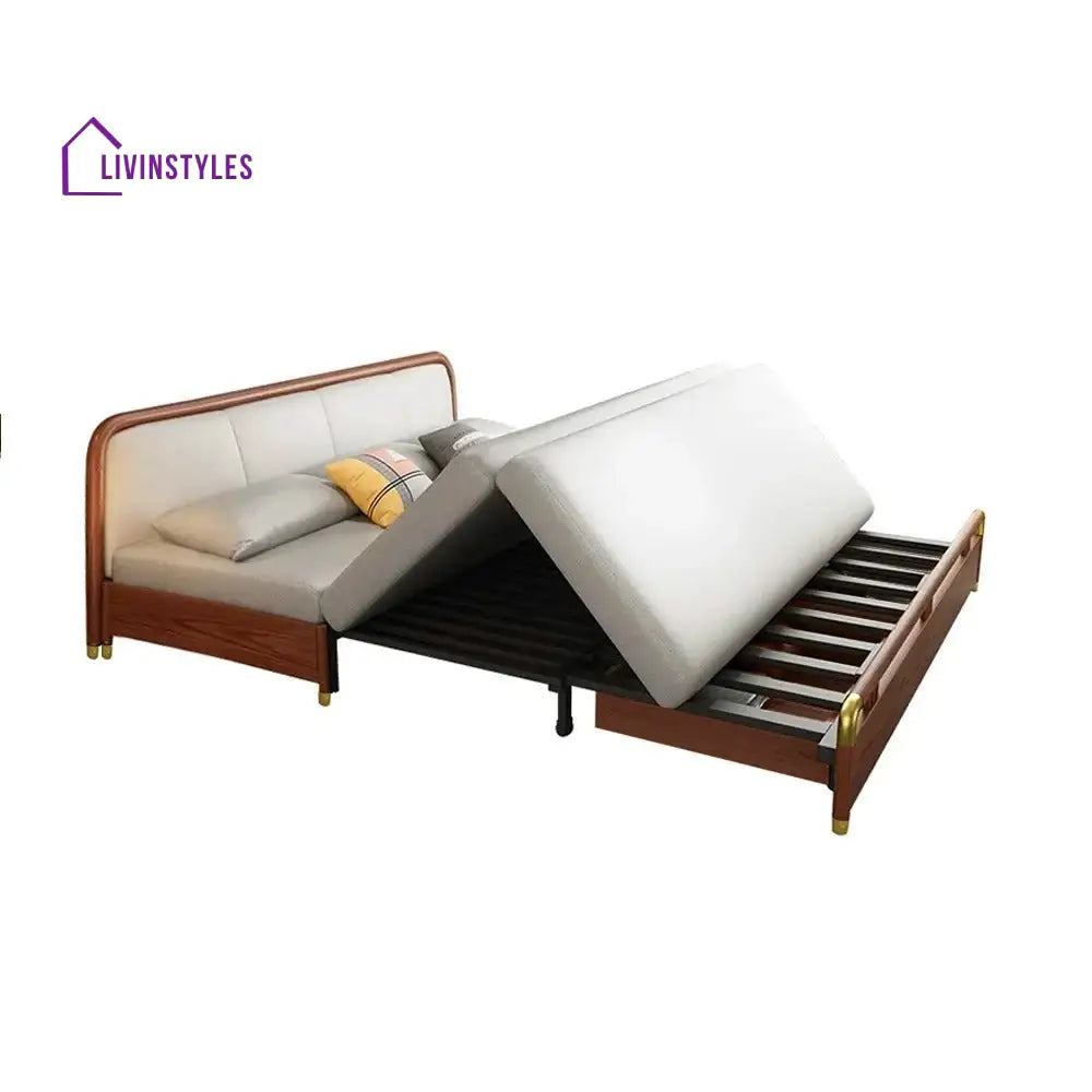 Mahira Solid Wood Sofa Come Bed for Living Room