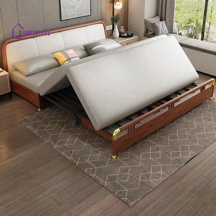 Mahira Solid Wood Sofa Come Bed for Living Room