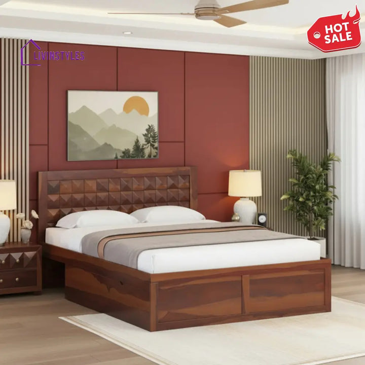 Mai Drawer Bed in Sheesham Wood - King Size