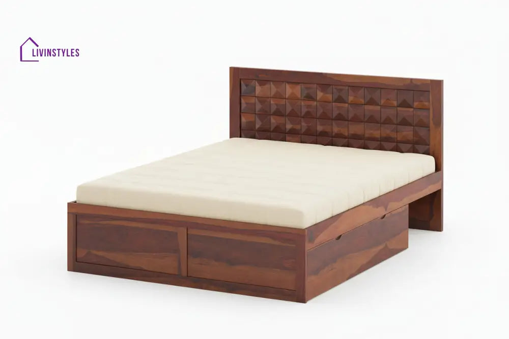 Mai Drawer Bed in Sheesham Wood - King Size