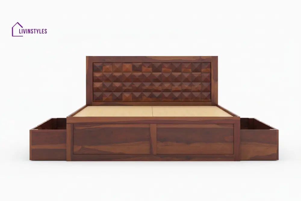 Mai Drawer Bed in Sheesham Wood - King Size