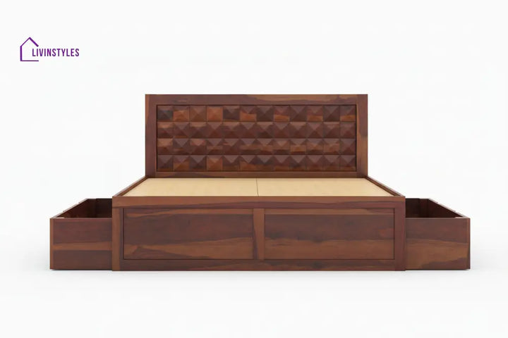 Mai Drawer Bed in Sheesham Wood - King Size