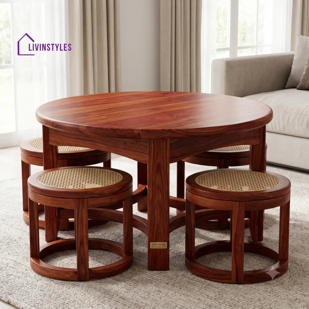 Maïa Wooden Coffee Table for Living Room | Tea Table | Teapoy | Center table