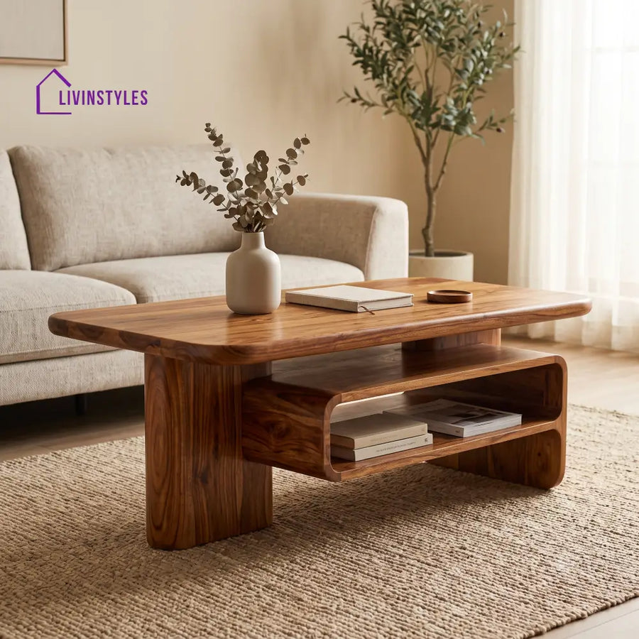 Maïlys Wooden Coffee Table for Living Room | Tea Table | Teapoy | Center table