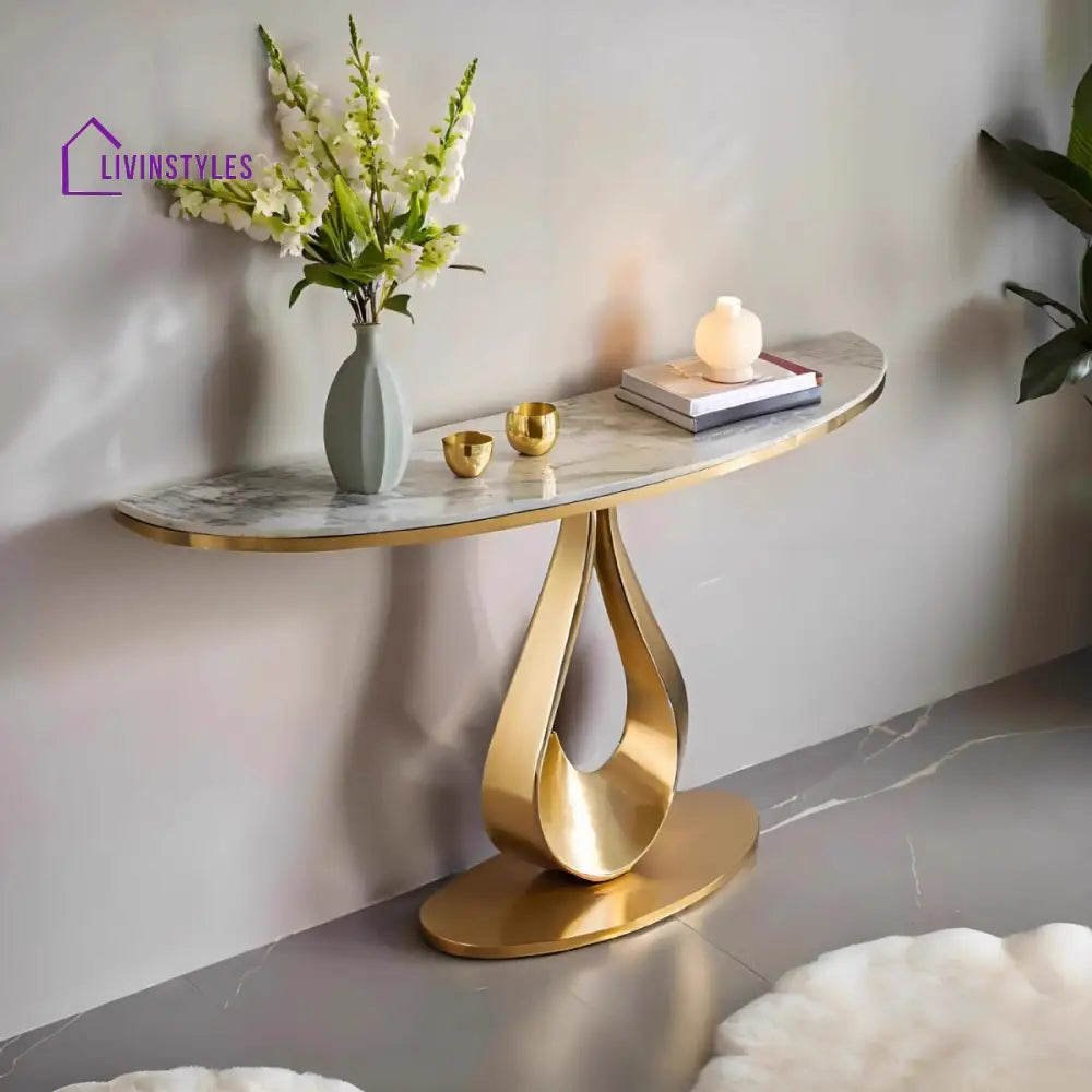 Mairav Stainless Steel Living Room Console Table