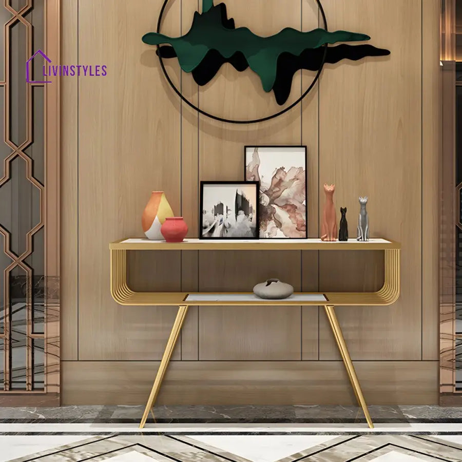 Mairav Stainless Steel Living Room Console Table