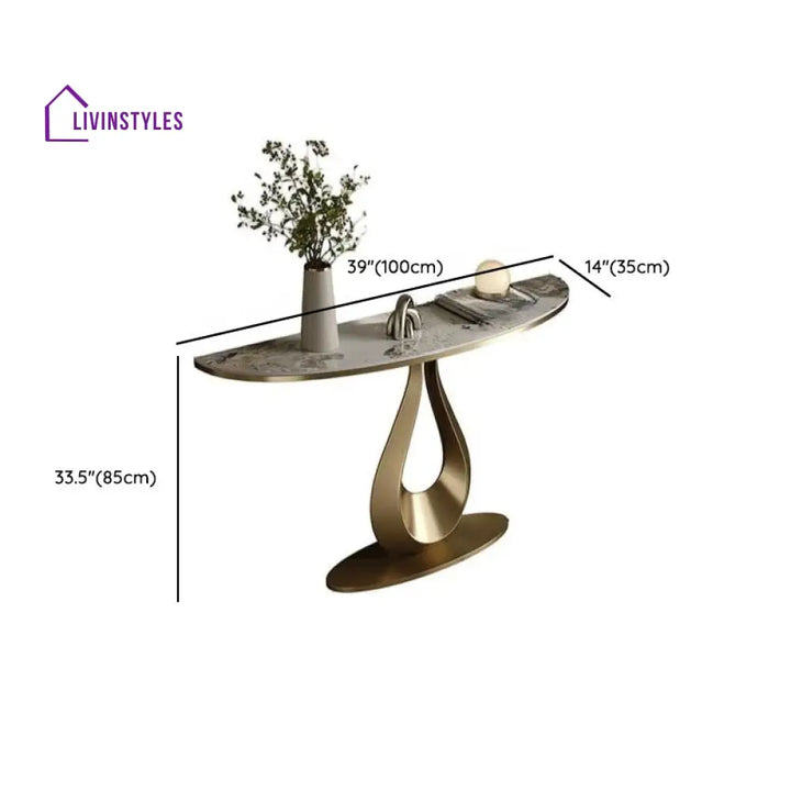 Mairav Stainless Steel Living Room Console Table