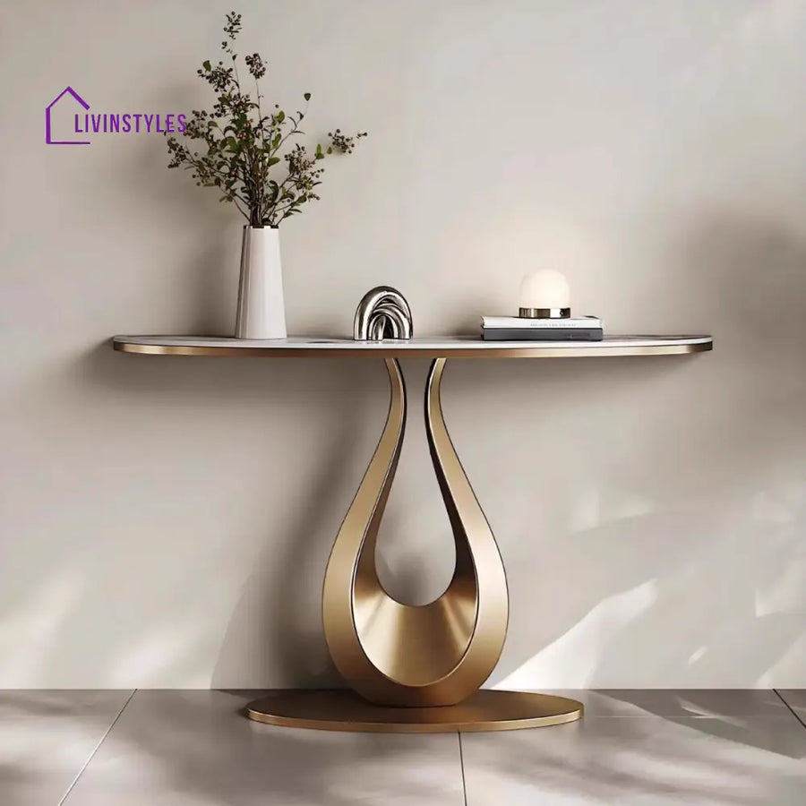 Mairav Stainless Steel Living Room Console Table