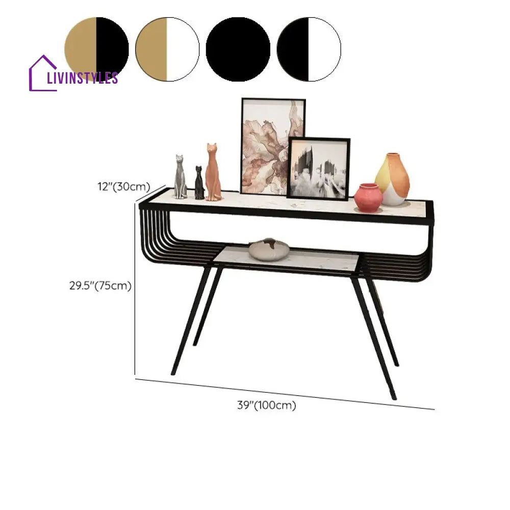Mairav Stainless Steel Living Room Console Table