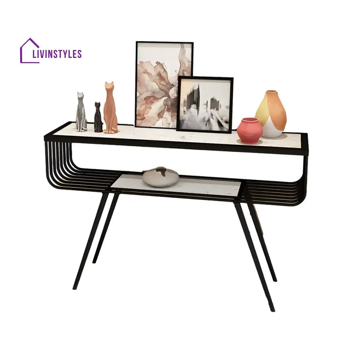 Mairav Stainless Steel Living Room Console Table