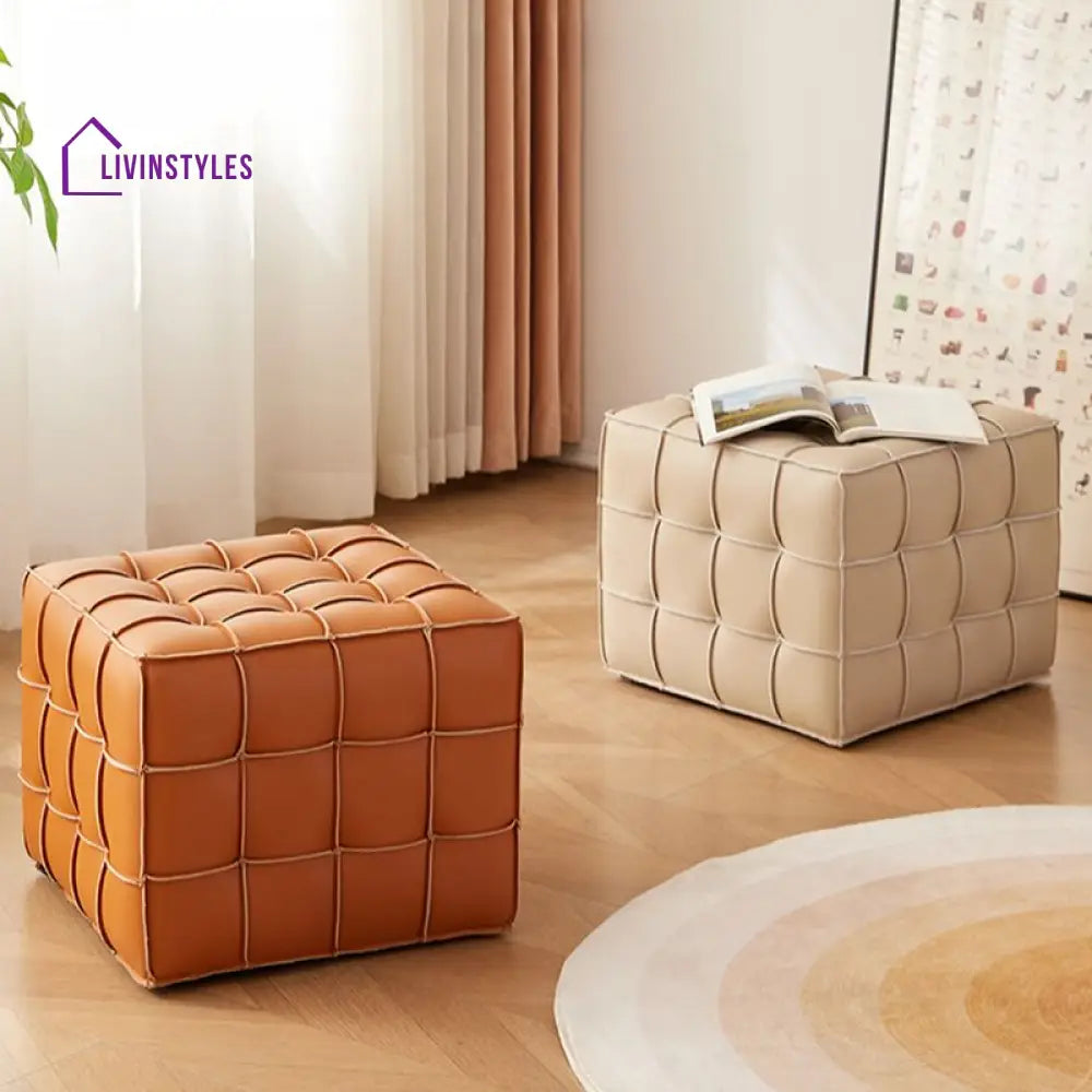Maisha Living Room Ottoman | Faux Fabric